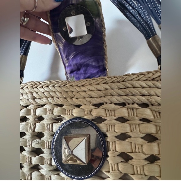 Kate Spade Straw Darlington Jackie Handbag Purse with wallet - Picture 4 of 11